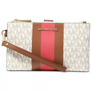 Michael Kors White and Pink Wristlet